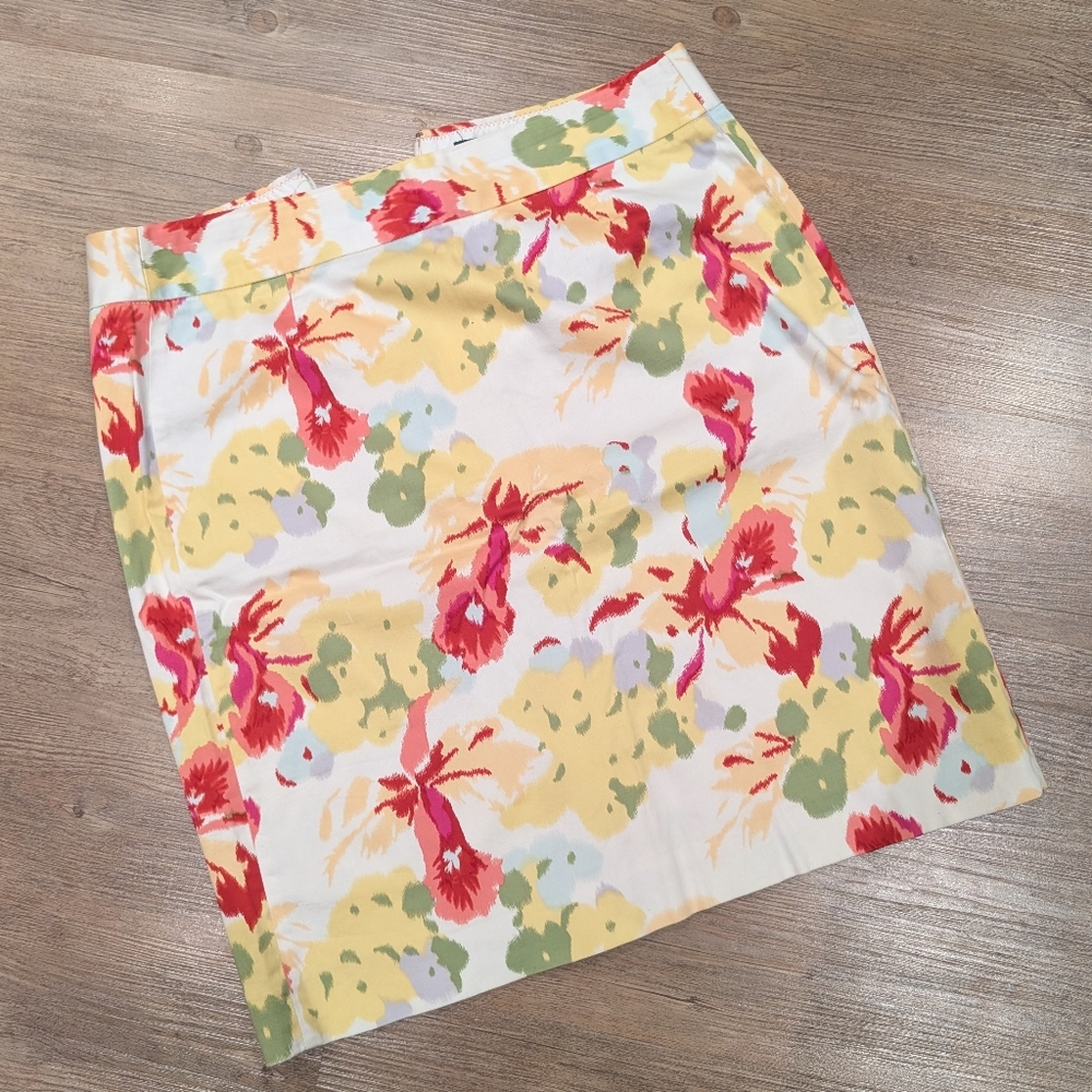 J.Crew Floral Cotton Pencil Skirt